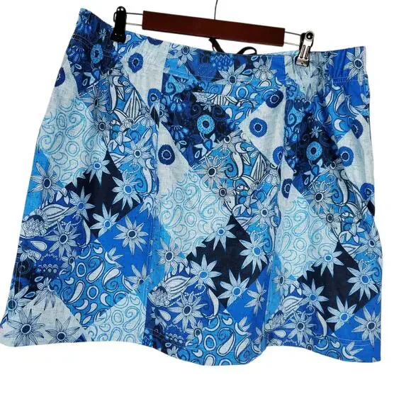 Ripskirt Hawaii Patchwork Blues Sport Skirt Womens XXL Golf Pickleball Pockets - Picture 3 of 10